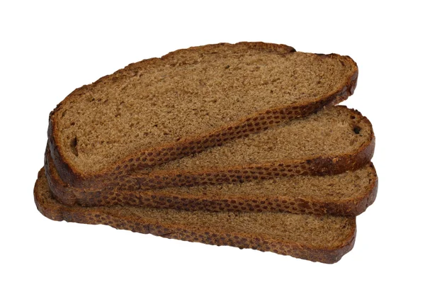 Roggenbrot isoliert auf weißem Hintergrund — Stockfoto