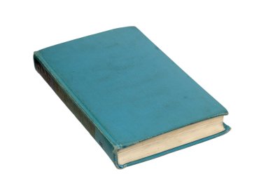 Beyaz arka planda siyah bağlayıcı ile mavi kitap