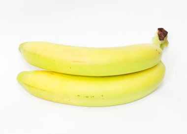 Two ripe banana on white background