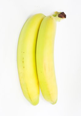 Two ripe banana on white background