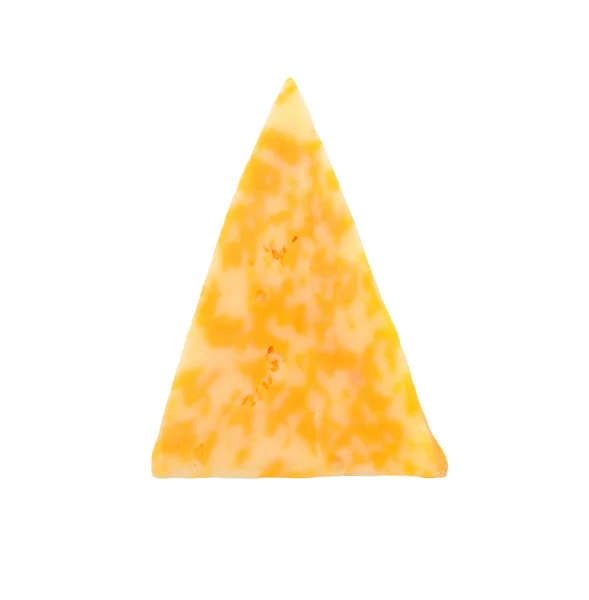 흰 바탕에 떼어 놓은 치즈 조각 — 스톡 사진