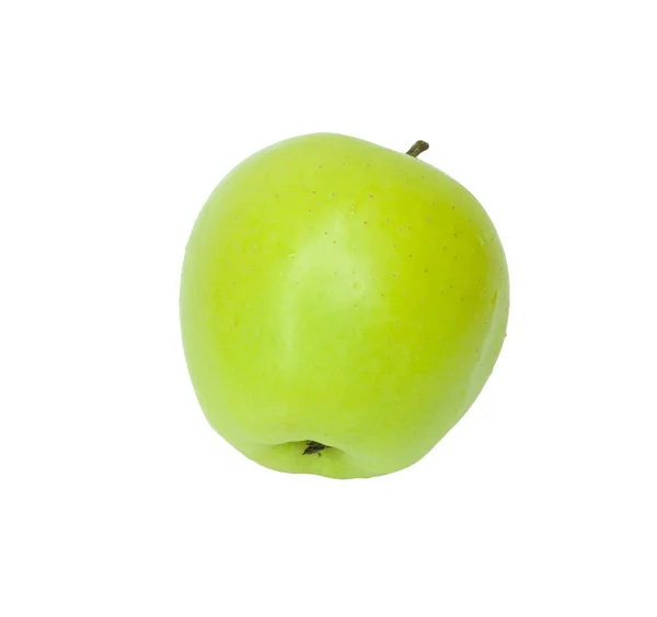 Ένα ώριμο πράσινο μήλο. απομονωθεί σε λευκό — Φωτογραφία Αρχείου