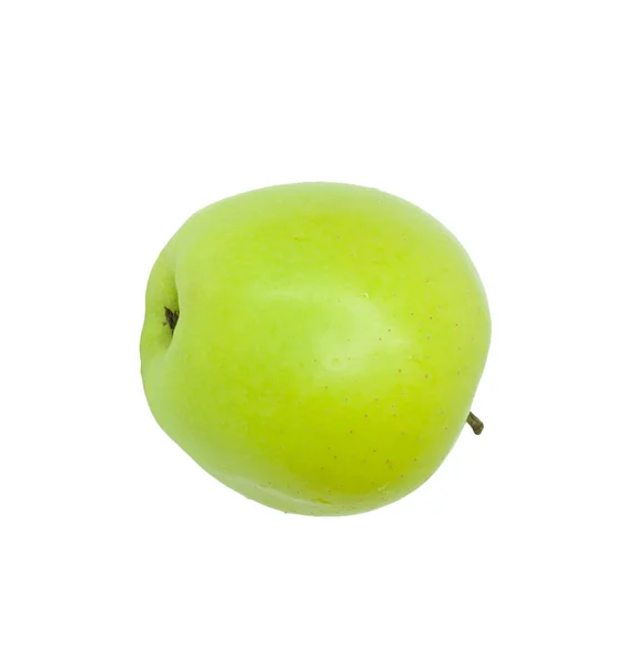Zralé zelené jablko. izolované na bílém — Stock fotografie