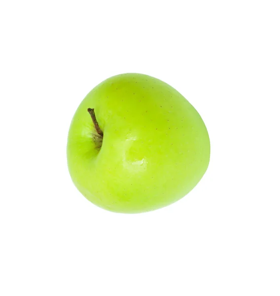 Uma maçã verde madura. Isolado em branco — Fotografia de Stock