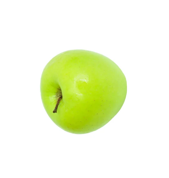 Una manzana verde madura. Aislado sobre blanco — Foto de Stock
