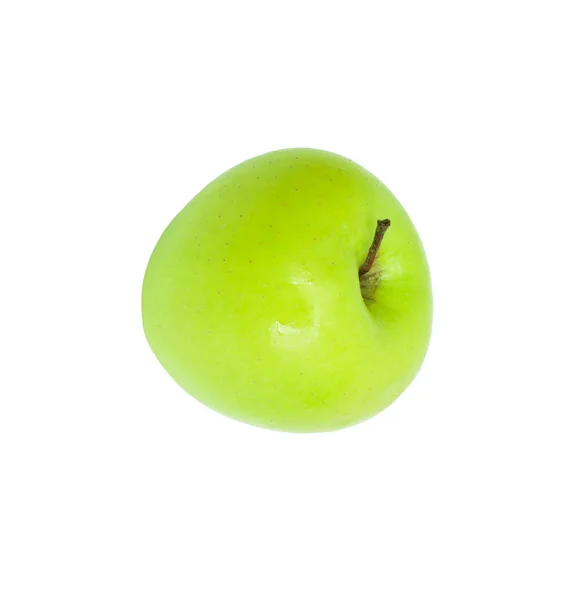 Uma maçã verde madura. Isolado em branco — Fotografia de Stock