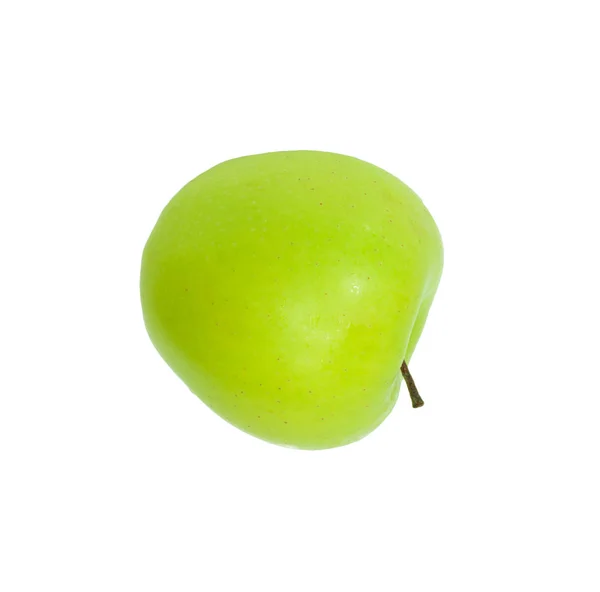 Olgunlaşmış bir yeşil elma. beyaz izole — Stok fotoğraf