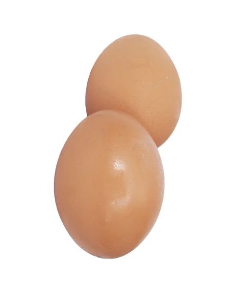 Dos huevos marrones aislados sobre fondo blanco — Foto de Stock