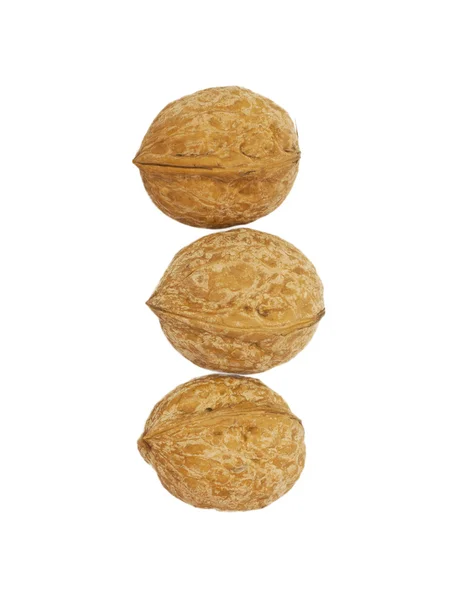 Tři Kavkazská ořechy izolovaných na bílém — Stock fotografie