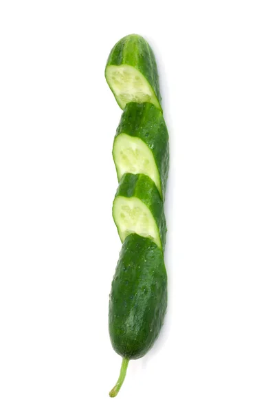 Sliced ​​cucumber on a white background — Stock Photo, Image