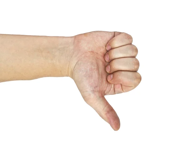 stock image Men's hand make thumbs up isolated over white