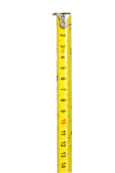 Fita métrica isolada sobre fundo branco — Fotografia de Stock