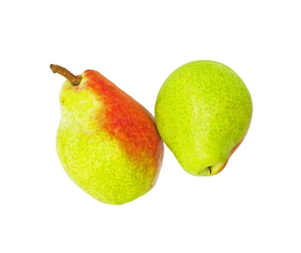 Två päron isolerade över vita — Stockfoto