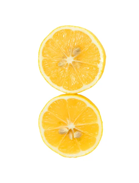 Limón cortado en dos partes — Foto de Stock