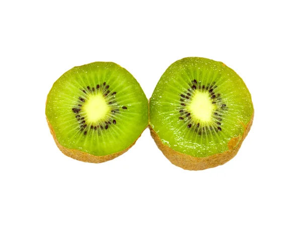 Frische Stücke Kiwi-Früchte isoliert auf weißem Hintergrund — Stockfoto