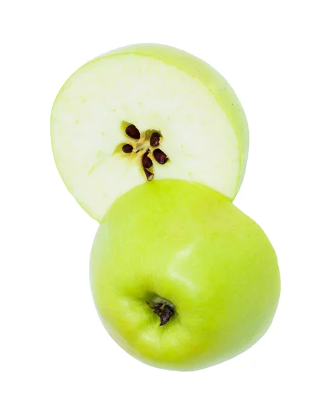 Grönt äpple isolerat på vitt — Stockfoto