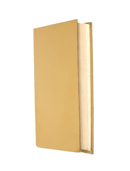 Gele boek geïsoleerd op witte achtergrond — Stockfoto