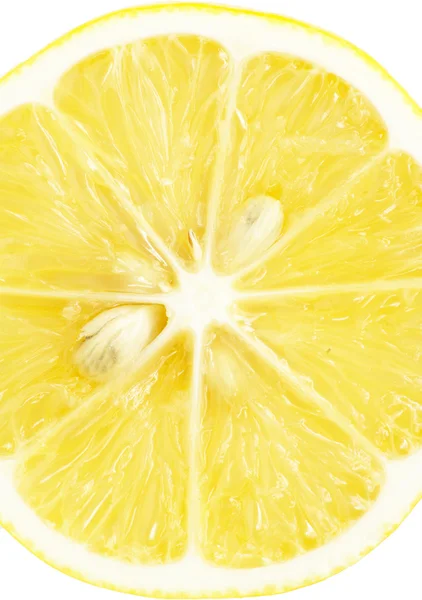 Satu potong lemon. Terisolasi di latar belakang putih. Clo — Stok Foto