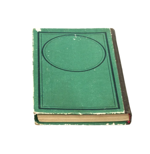 Staré zelená kniha izolovaných na bílém pozadí — Stock fotografie