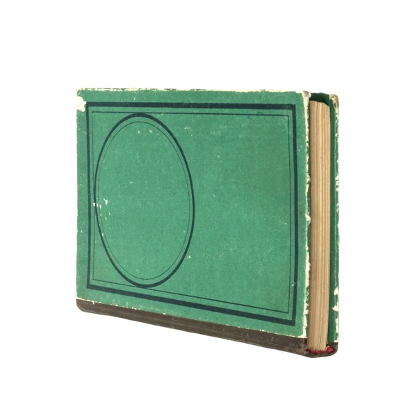 Vecchio libro verde isolato su sfondo bianco — Foto Stock