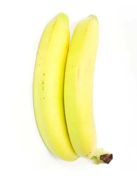 Zwei reife Bananen auf weißem Hintergrund — Stockfoto