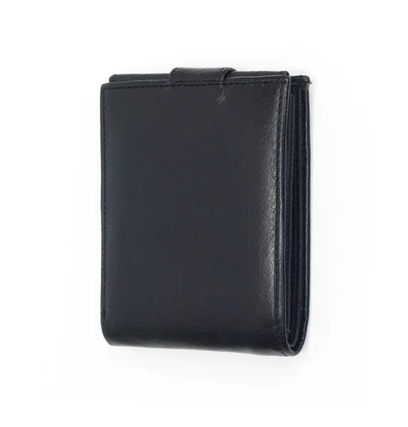Czarny portfel na białym tle — Zdjęcie stockowe