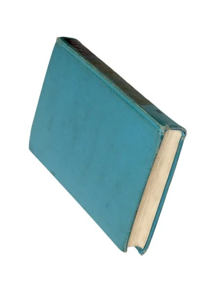 Синя книга з чорною зв'язкою на білому тлі — стокове фото