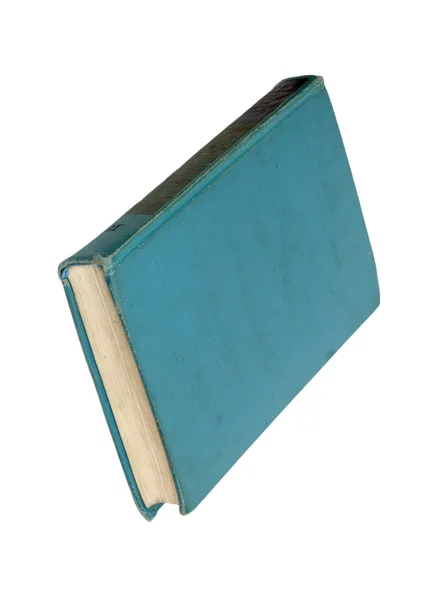 Blauwboek met zwarte binding op witte achtergrond — Stockfoto