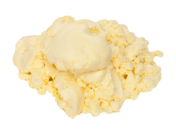 Manteiga isolada em branco com caminho de recorte — Fotografia de Stock
