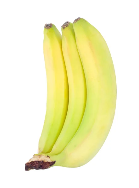 Μπανάνες που απομονώνονται σε λευκό φόντο + διαδρομή αποκοπής — Φωτογραφία Αρχείου