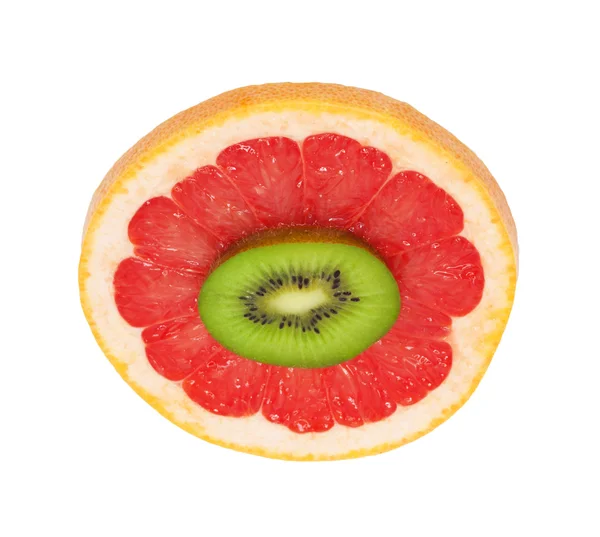Изолированные киви и грейпфрут — стоковое фото