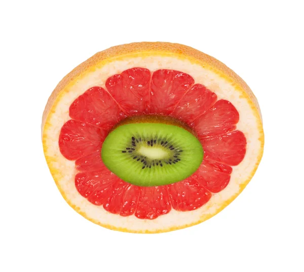 Geïsoleerde kiwi en grapefruit — Stockfoto