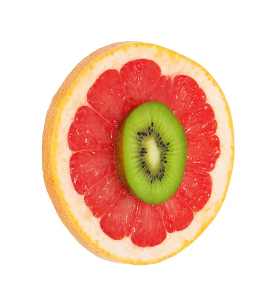Isolierte Kiwi und Grapefruit — Stockfoto
