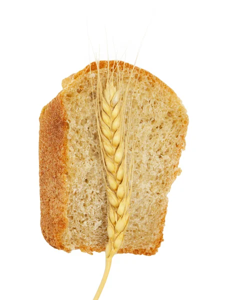 Pane con grano e spighe — Foto Stock
