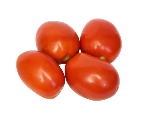 흰색 배경에 고립의 익은 토마토 4 개 — 스톡 사진