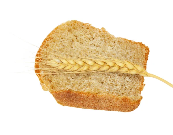 Brood met tarwe en oren — Stockfoto