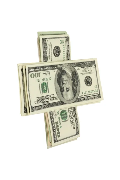 Stack of money isolated on white — Stock Photo, Image