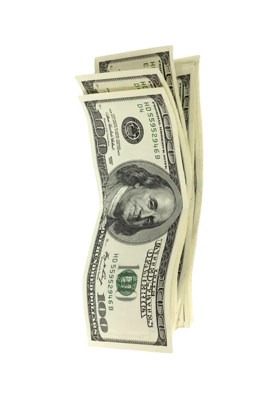 Stos pieniędzy odizolowanych na białym — Zdjęcie stockowe