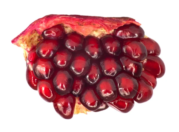 Extrem närbild bakgrund av en röd saftiga mogen granatäpple frukt — Stockfoto