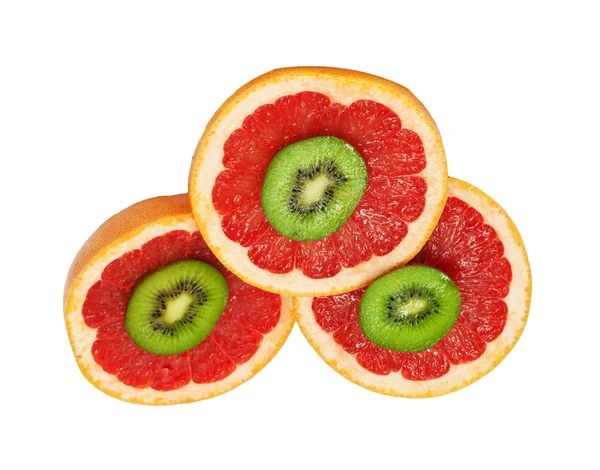 Elszigetelt kivi és grapefruit — Stock Fotó