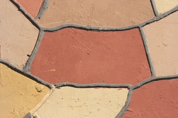Mosaico irregular de pared al aire libre —  Fotos de Stock