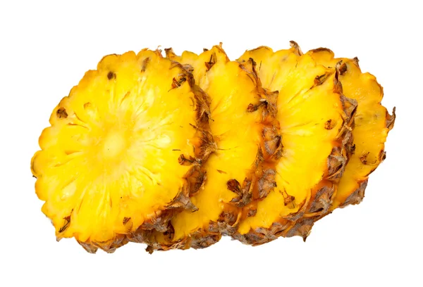 Friss szelet ananász elszigetelt fehér background — Stock Fotó