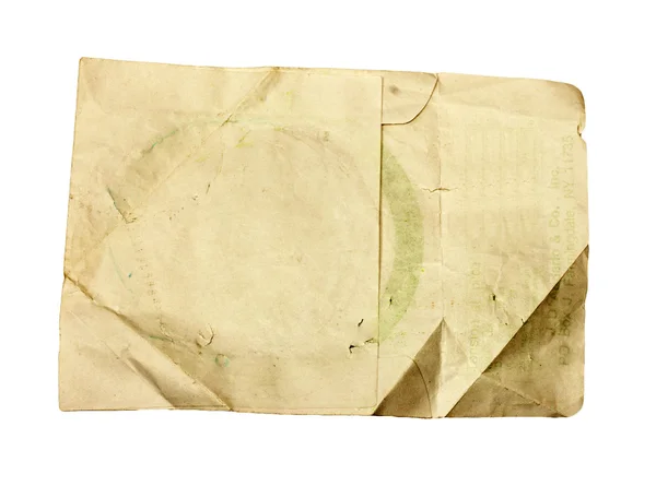 Altes Papierblatt isoliert auf weiß — Stockfoto