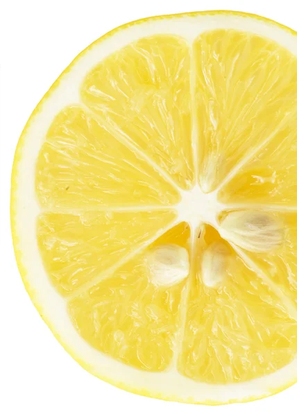 레몬의 단일 횡단면입니다. 흰색 배경에 고립. clo — 스톡 사진