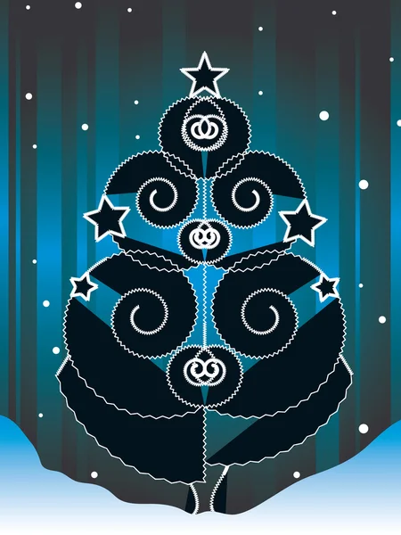 装饰圣诞树 — 图库矢量图片