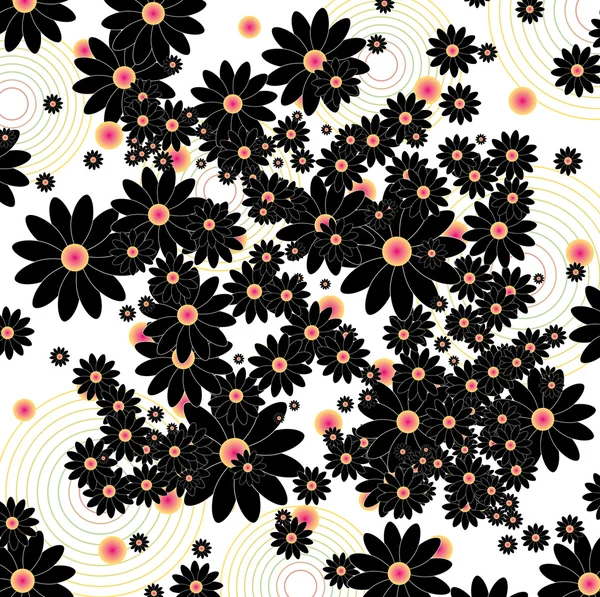 Floral background σε ρετρό στυλ — Διανυσματικό Αρχείο