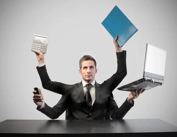 Multitasking man — Stock Photo, Image