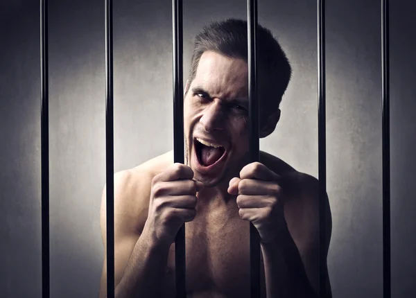 Agresivní vězeň — Stock fotografie
