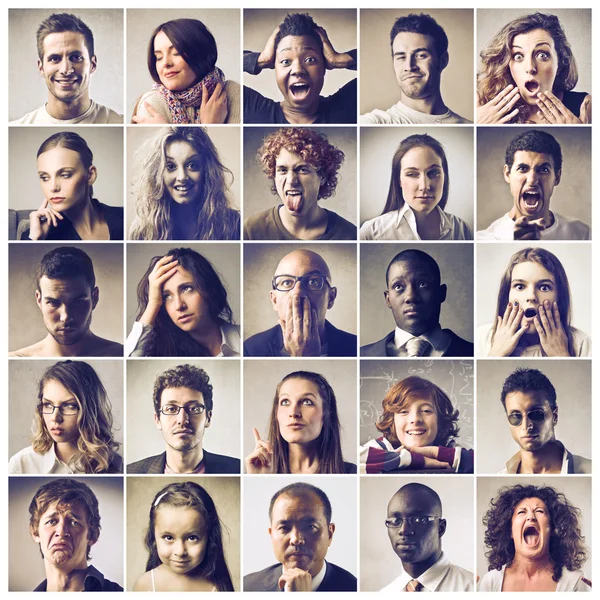Sammansättningen av uttrycka olika känslor — Stockfoto