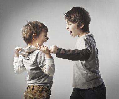 Fighting siblings clipart